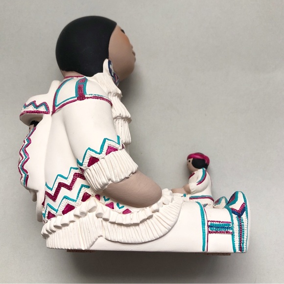 Vintage Cleo Teissedre Navajo Woman Storyteller Large Figurine - Picture 5 of 9